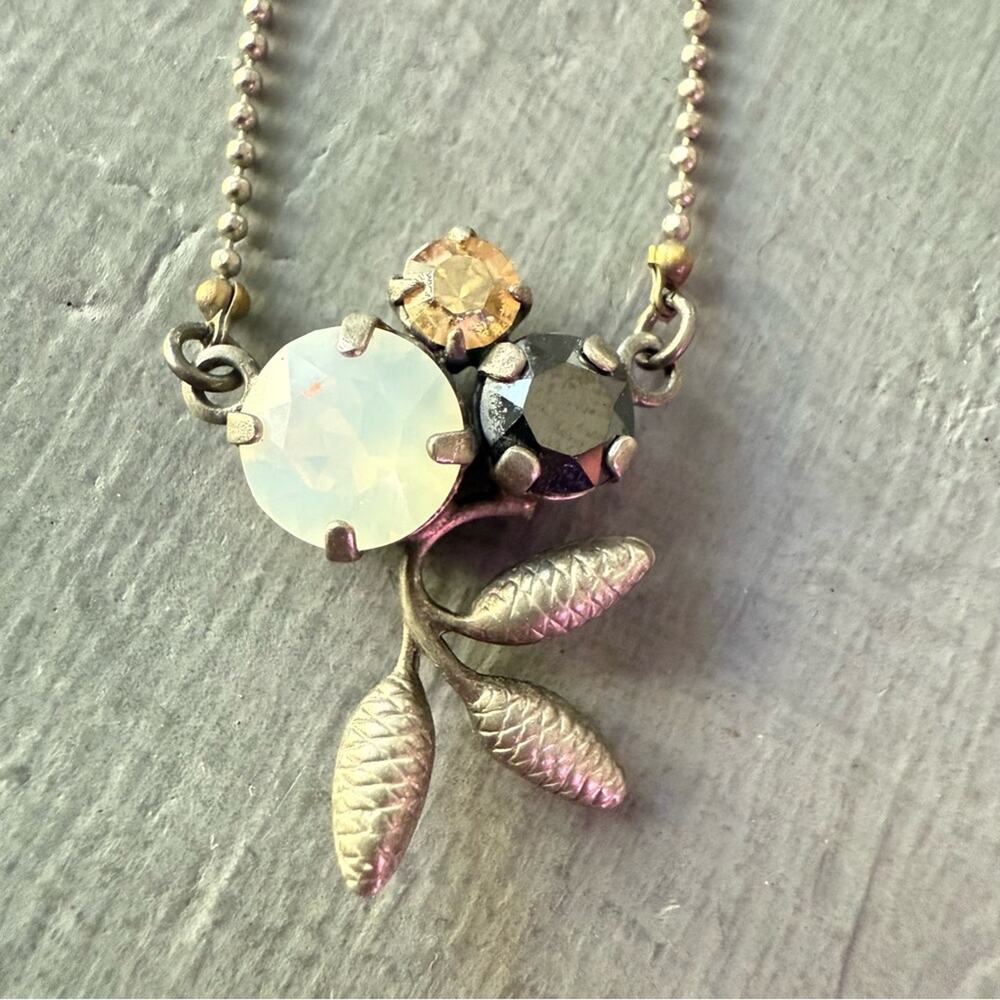 Sabika Crystal Silver Tone Pendant Necklace